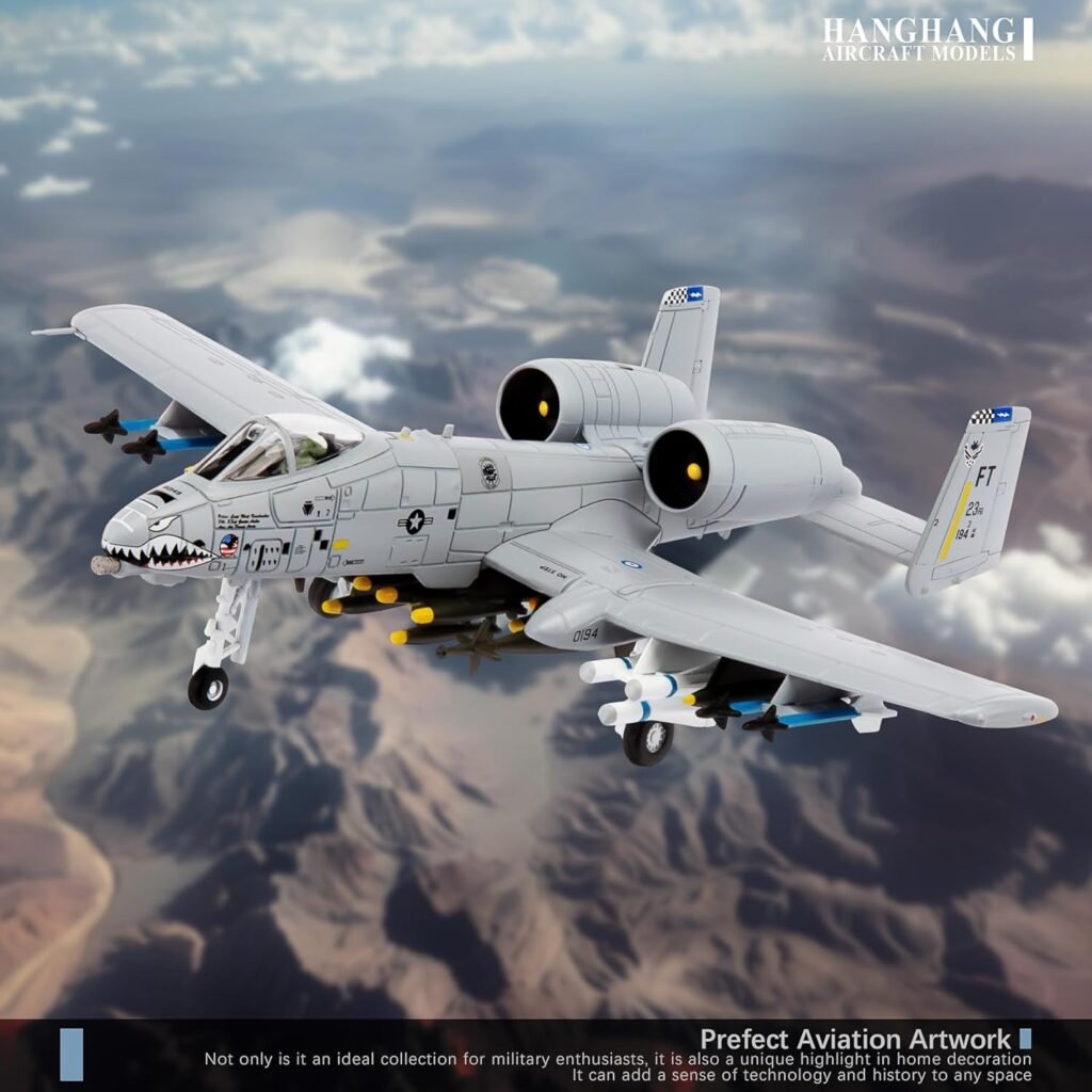 1/100 A-10 Thunderbolt II Warthog Attack Plane（Painted Version） Metal Fighter Military Model Diecast Plane Model for Collection and Displays