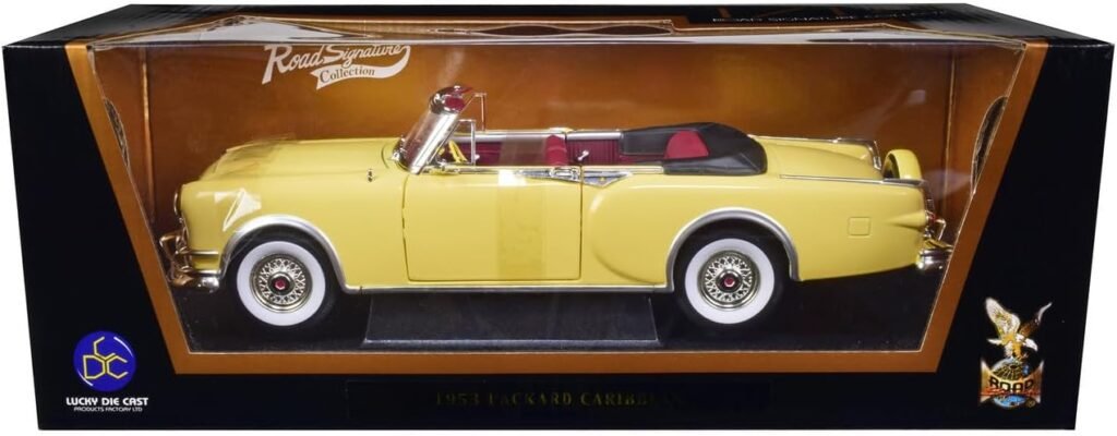 1953 Packard Caribbean Yellow 1/18 Diecast Model Car by Road Signature 92798y