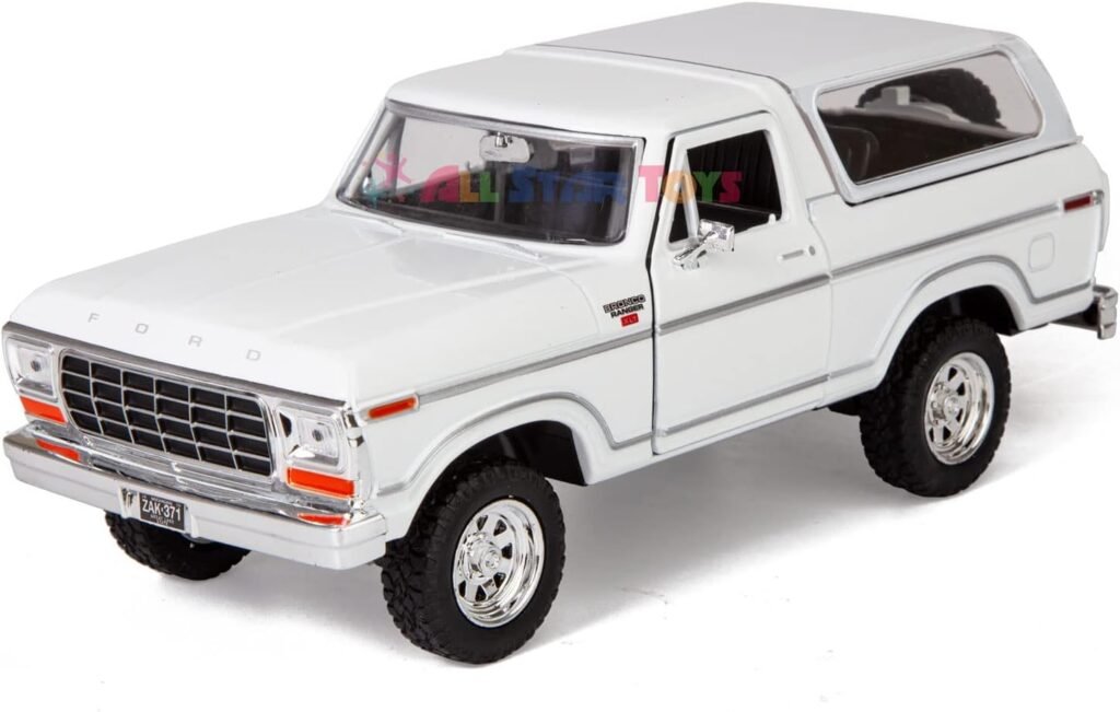 1978 Ford Bronco 1:24 Diecast Model Car White SUV SUT Truck Motormax All Star Toys Exclusive 79371