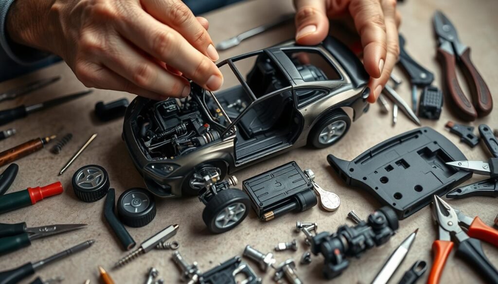 Separating components of die-cast cars