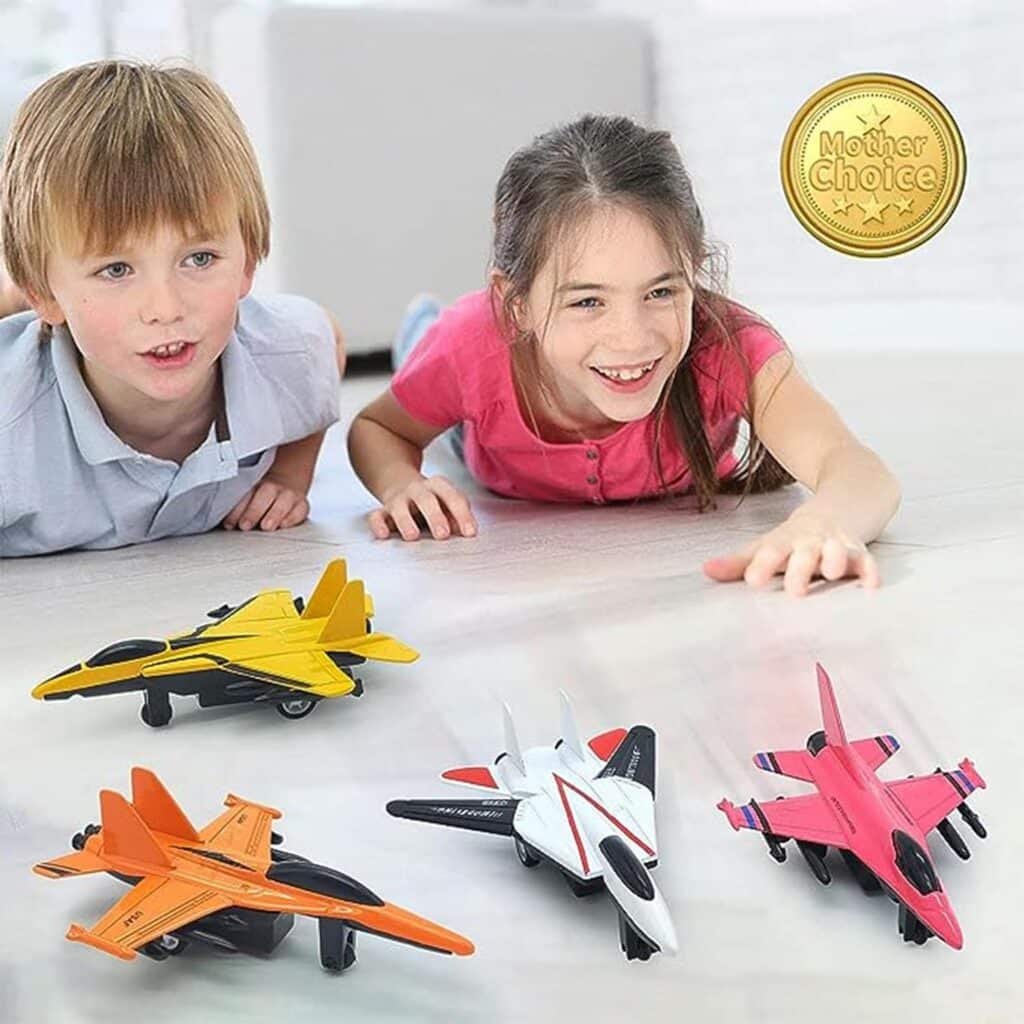 Airplane Toys, Metal Plane Pull Back Airplane Toys for 3 4 5 6 Years Old Boys Girls, Die Cast Aircraft Plane Models, Kids Play Vehicles Aeroplane Airplanes for Kids Birthday Gifts