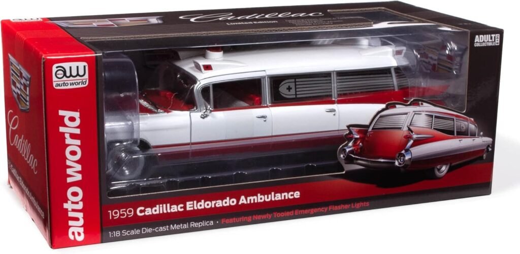 Auto World 1959 Cadillac Eldorado Ambulance 1:18 Scale Diecast