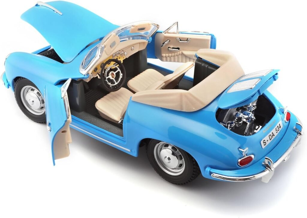 Bburago 1:18 Scale 1961 Porsche 356B Cabriolet Diecast Vehicle (Colors May Vary)