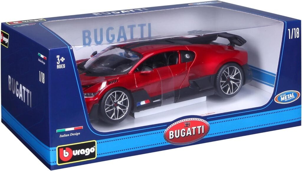 Bburago Bugatti Divo 1/18 Diecast Model Car 11045 Red, (18-11045MTRD)