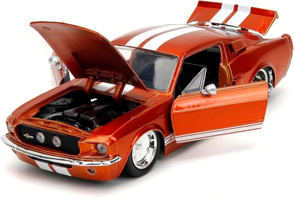 Big Time Muscle 1:24 1967 Shelby GT-500 Die-Cast Car, Toys for Kids and Adults(Candy Orange)