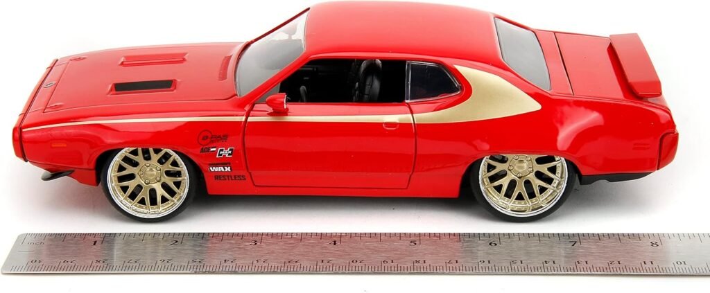 Big Time Muscle 1:24 1972 Plymouth GTX Die-Cast Car, Toys for Kids and Adults(Red)