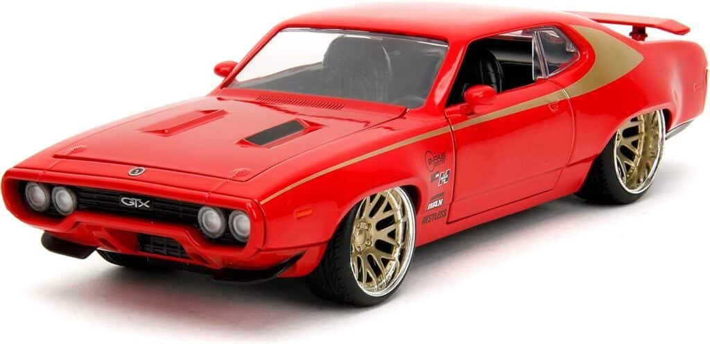 Big Time Muscle 1:24 1972 Plymouth GTX Die-Cast Car, Toys for Kids and Adults(Red)