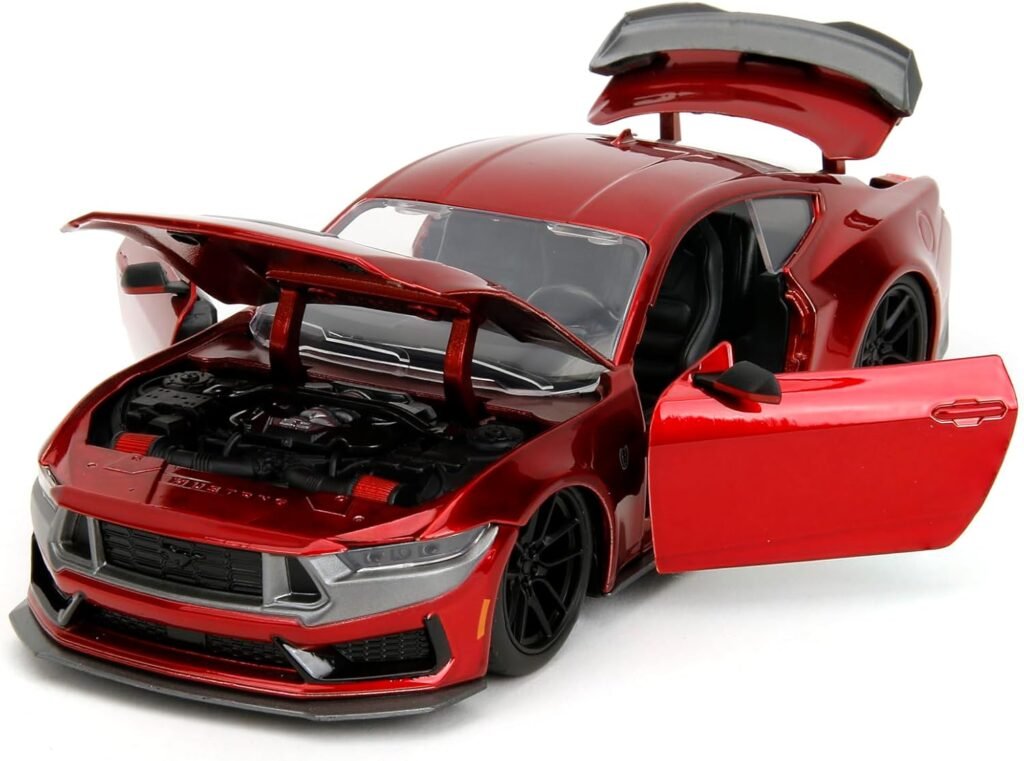 Big Time Muscle 1:24 2024 Ford Mustang GT Dark Horse Die-Cast Car, Toys for Kids and Adults(Candy Red)