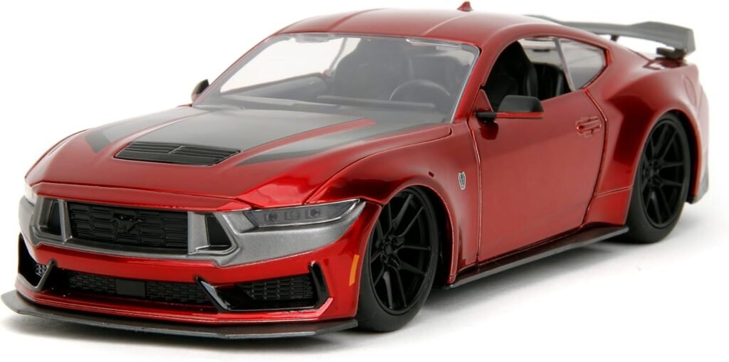 Big Time Muscle 1:24 2024 Ford Mustang GT Dark Horse Die-Cast Car, Toys for Kids and Adults(Candy Red)