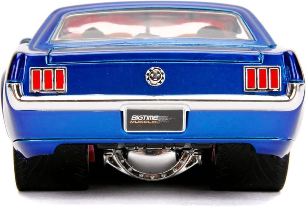 Bigtime Muscle 1:24 1965 Ford Mustang Die-Cast Car, Toys for Kids and Adults(Blue/Silver Flames)