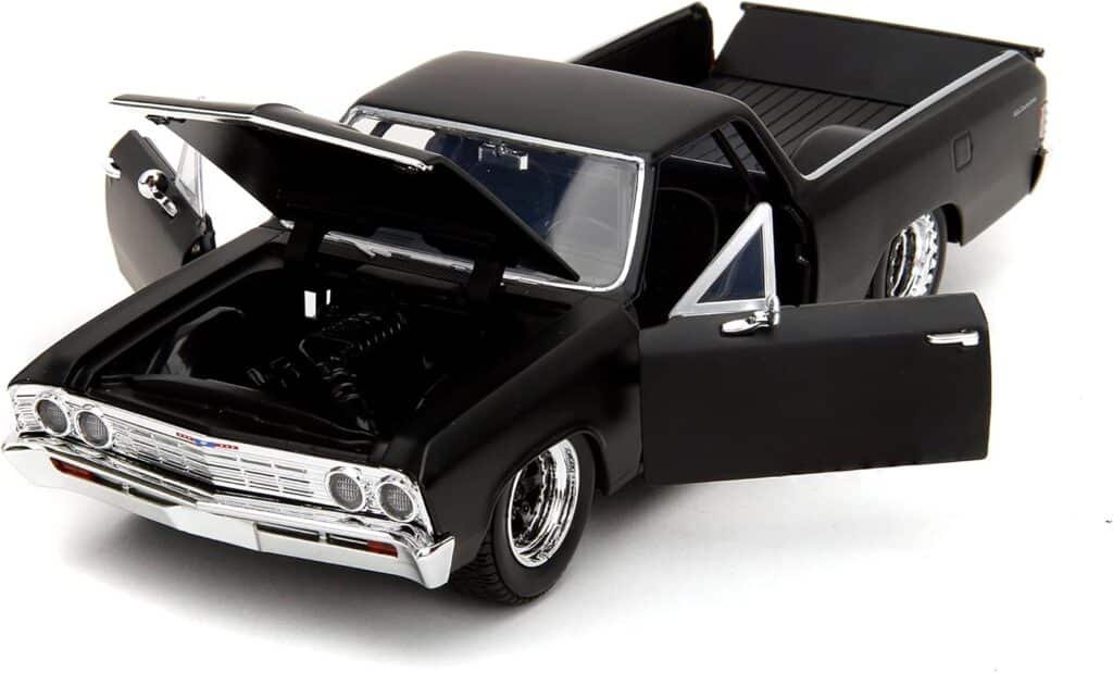 Fast  Furious Fast X 1:24 1967 Chevy El Camino Die-Cast Car, Toys for Kids and Adults,Black