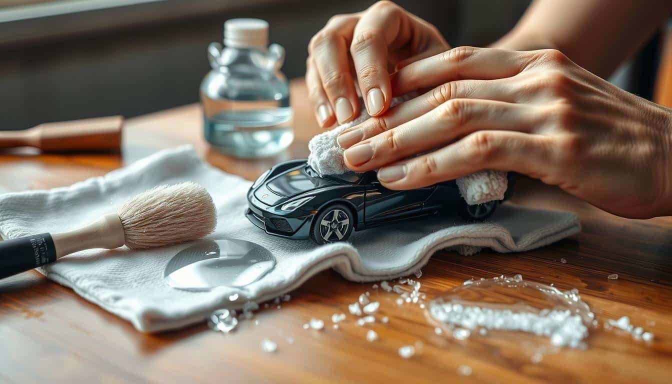 how do you clean diecast model cars