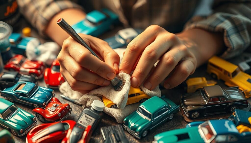 how to clean diecast cars