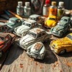 how to make diecast cars look old