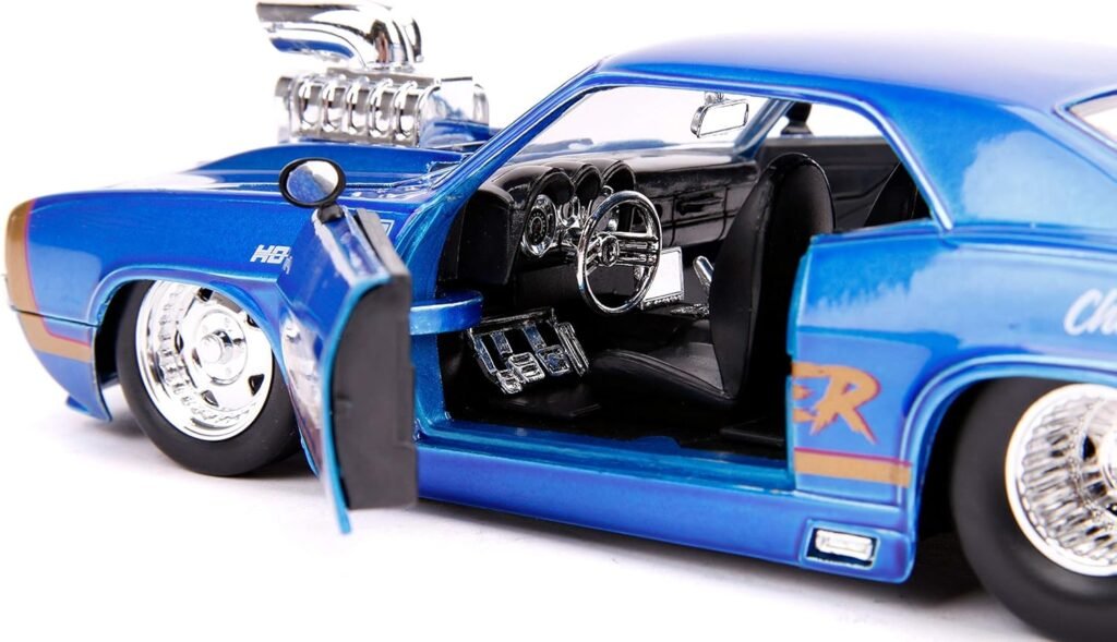 Jada Toys Bigtime Muscle 1:24 1969 Chevy Camaro Earthshaker Die-cast Car Candy Blue, Toys for Kids and Adults