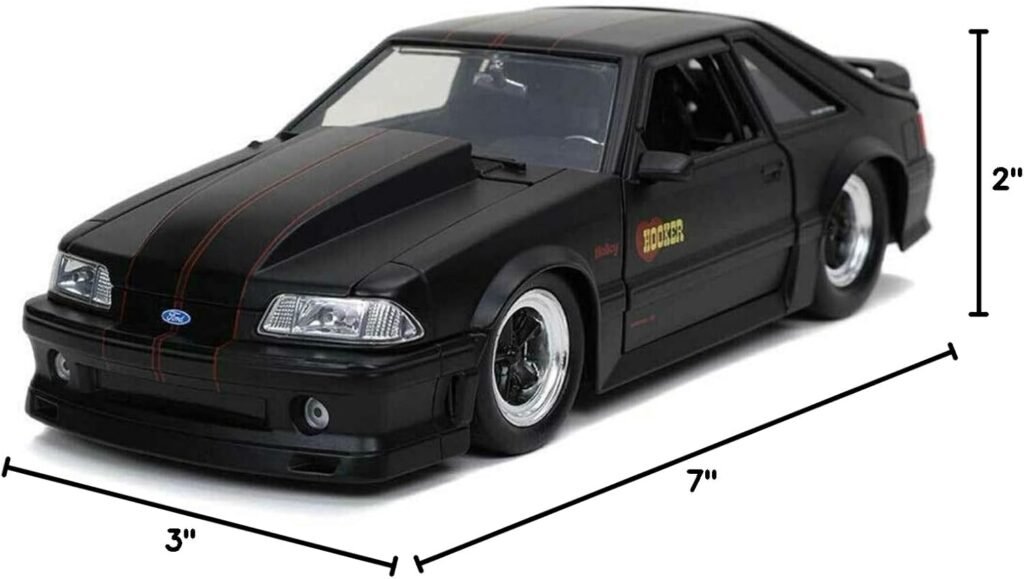Jada Toys Bigtime Muscle 1:24 1989 Ford Mustang GT Die-cast Car Black, Toys for Kids and Adults