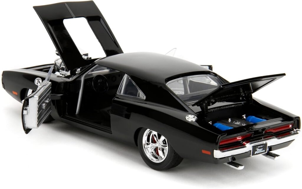 Jada Toys Fast  Furious 1:24 Doms 1970 Dodge Charger R/T Die-cast Car, Toys for Kids and Adults, Black