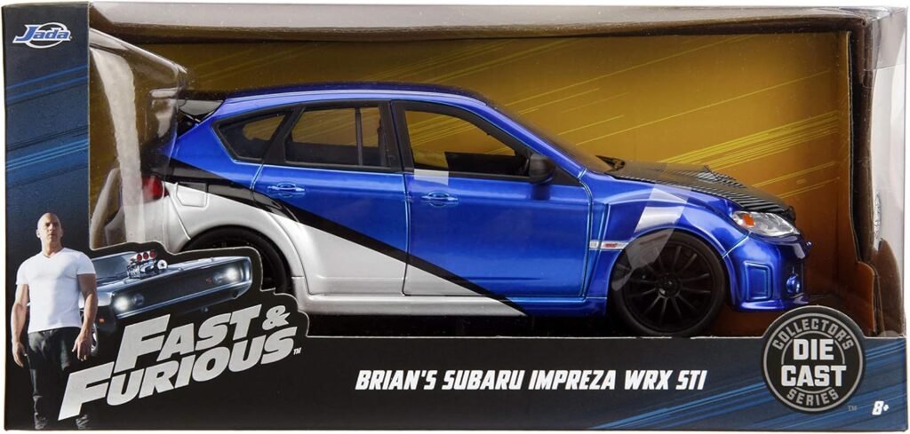 Jada Toys Rubber Tires 1:24 Fast  Furious - Brians Subaru Impreza WRX STI, Blue (99514)