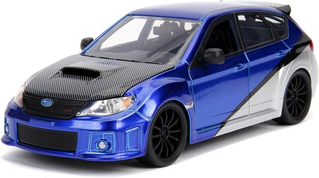 Jada Toys Rubber Tires 1:24 Fast  Furious - Brians Subaru Impreza WRX STI, Blue (99514)