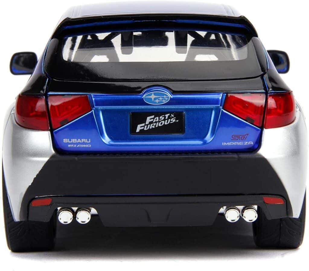 Jada Toys Rubber Tires 1:24 Fast  Furious - Brians Subaru Impreza WRX STI, Blue (99514)