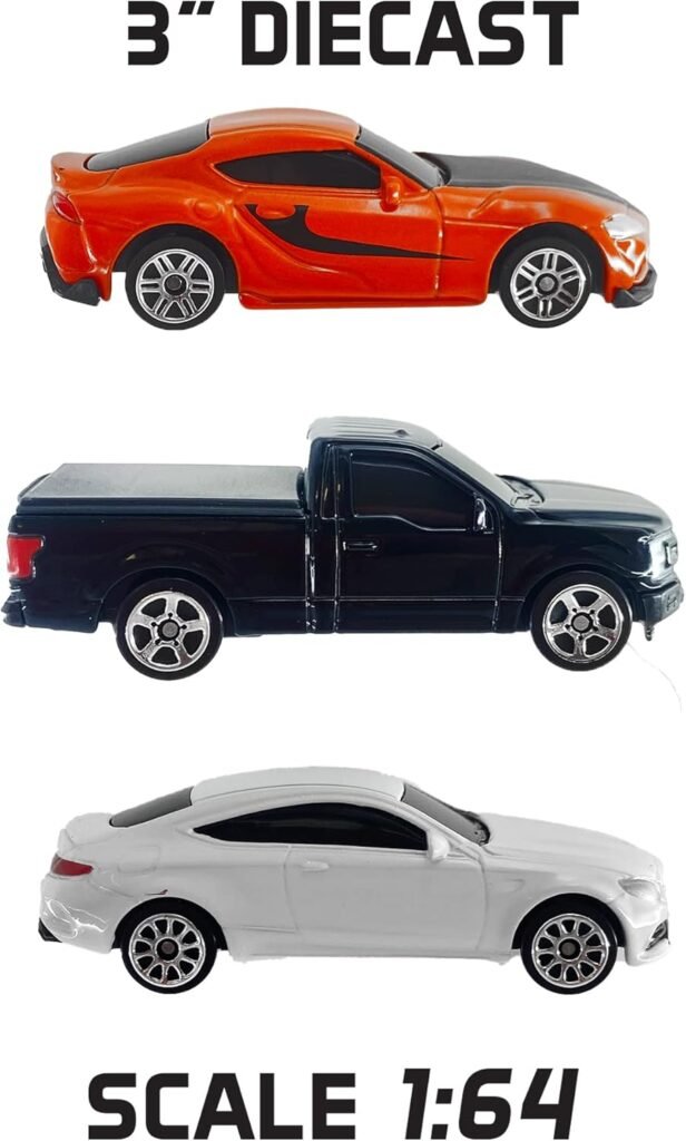 Just For Laughs 6 Diecast Metal Cars, 1:64 Scale Mini Cars, Officially Licensed - Mercedes AMG GT S, Chevrolet Corvette Grand Sport, Acura NSX, Mercedes AMG C 63 S, Ford F-150, Toyota Supra 2020