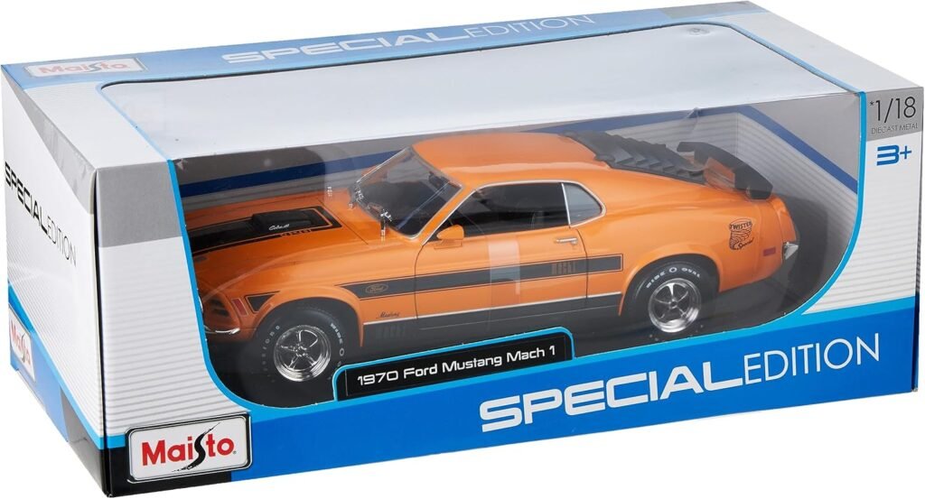 Maisto 1:18 Special Edition 1970 Ford Mustang Mach 1, Orange, 1:18 Scale