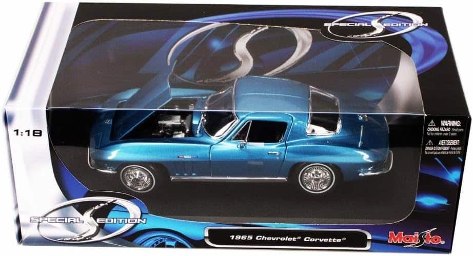 Maisto 1965 Chevy Corvette, Blue 31640BL - 1/18 Scale Diecast Model Toy Car