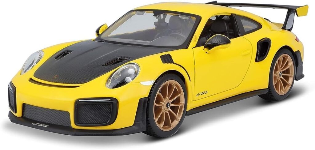 Maisto Porsche 911 GT2 RS Yellow with Carbon Hood and Gold Wheels Special Edition 1/24 Diecast Model Car