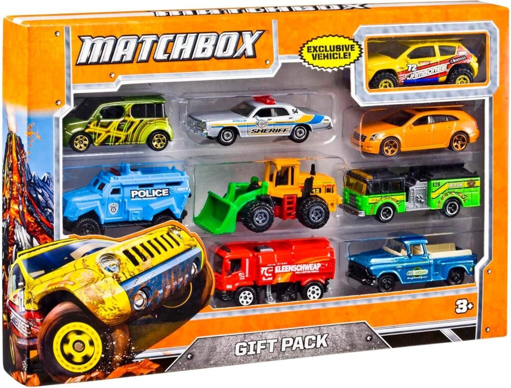 Matchbox Toy Cars or Trucks 20-Pack, Variety Set of 20 Die-Cast 1:64 Scale Cars, Buses, Fire, Construction or Police Vehicles (Styles May Vary)