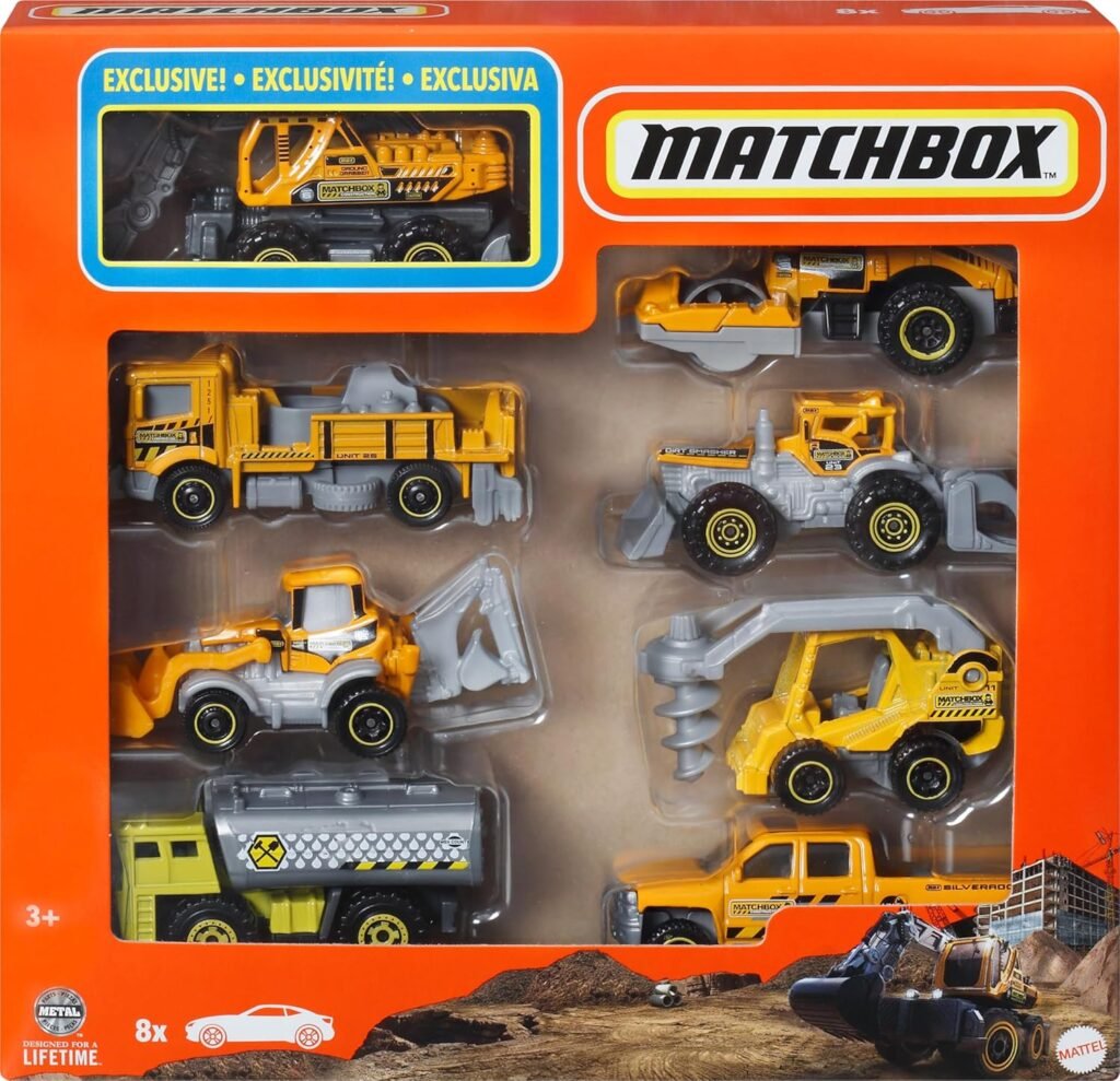 Matchbox Toy Cars or Trucks 20-Pack, Variety Set of 20 Die-Cast 1:64 Scale Cars, Buses, Fire, Construction or Police Vehicles (Styles May Vary)