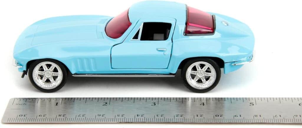 Pink Slips 1:32 W2 1966 Chevy Corvette Die-Cast Car, Toys for Kids and Adults(Light Blue)