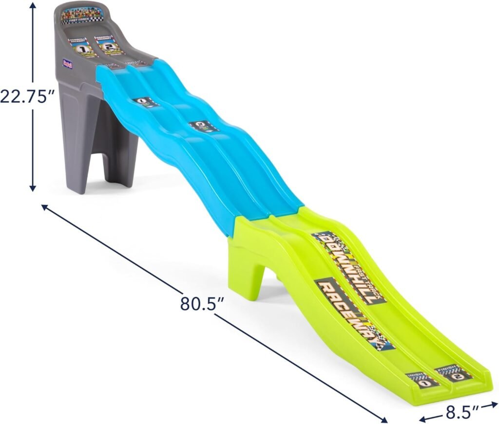 Simplay3 Fast Track Downhill Raceway, Dual Racetrack for Kids Cars for Toddlers, 2 Toy Race Cars Included, Made in USA