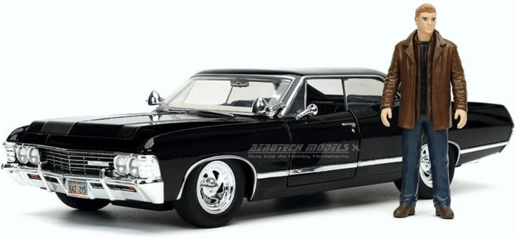 Supernatural 1:24 1967 Chevy Impala Die-cast Car w/ Dean Winchester Die-cast Figure, Toys for Kids and Adults