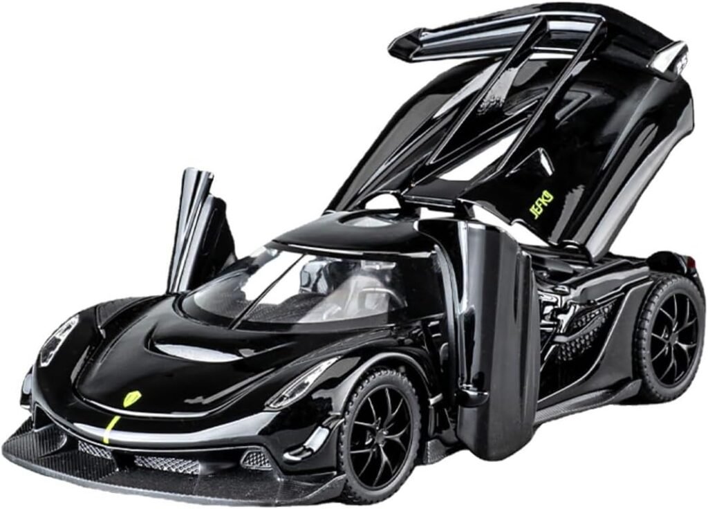 Toy Cars Model Jesko Black Alloy Collectibles Die-cast Vehicles with Sound and Light