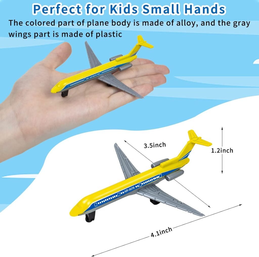 YongnKids 18 Pack Diecast Airplane Toys for Toddlers, Aircraft Plane Toy for Boy Girls 3 4 5 6 7 Years Old,Metal Aeroplane Toys Set Models Plane Best Gift for Kids Birthday Party Favours Toys