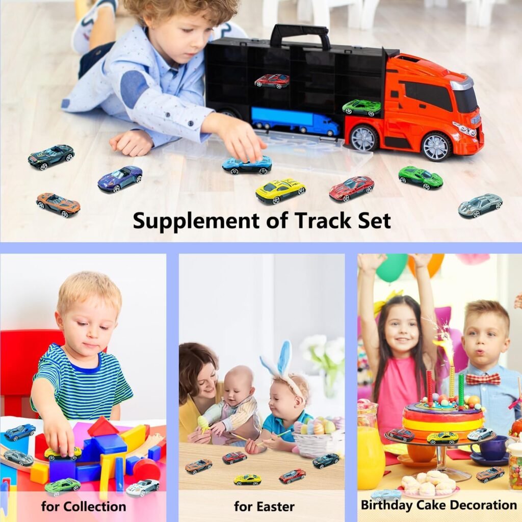 12 Pack Toy Cars for Kids Toddlers - Mini Diecast Metal Race Car Toys for Kids Ages 3-5 4-8(Colors May Vary)