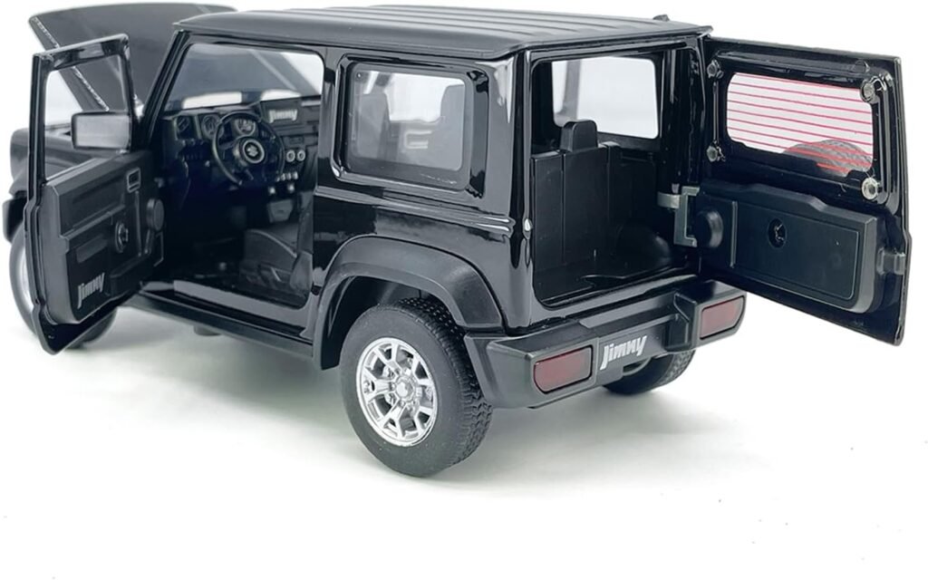 1:24 Scale 2021 Suzuki Jimny SUV Model Toy Car Metal Diecast Toy Vehicle, Doors Open, Light Sound, Pull Back, Toys for Boys Kids Gifts, Men Collection, Home Office Décor, White