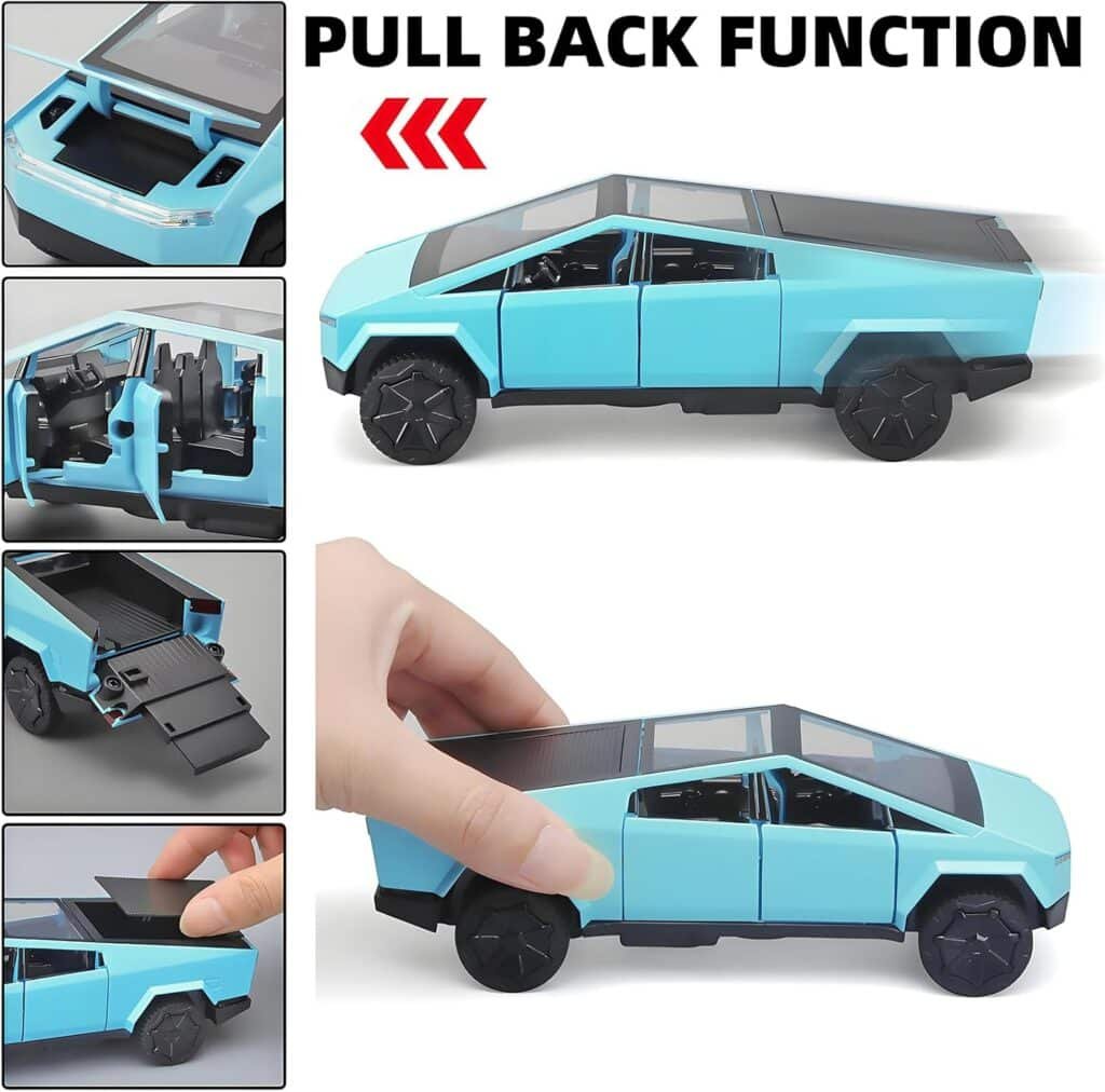 1/32 Diecast Mars Pickup Car Model，Zinc Alloy Toy Car，with Sound and Light、Pull Back，for Kids Age 3 Year and UP（Grey）