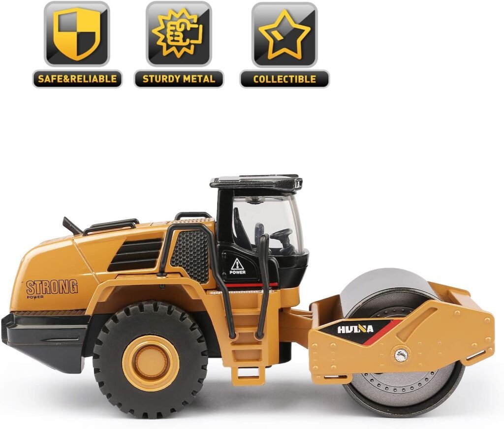 1/50 Scale Diecast Four Wheel Loader Truck Toy, Metal Construction Equipment Bulldozer Models for Kids (Wheel Loader)