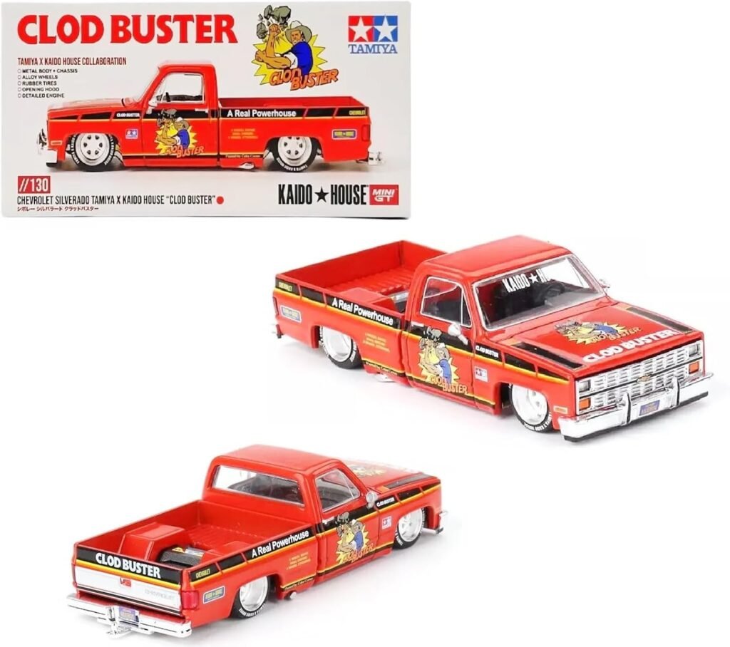 1:64 Scale Diecast Model Car Compatible with Chevrolet Silverado Tamiya x Kaido House “CLOD Buster” Orange Limited Edition by Kaido House KHMG130