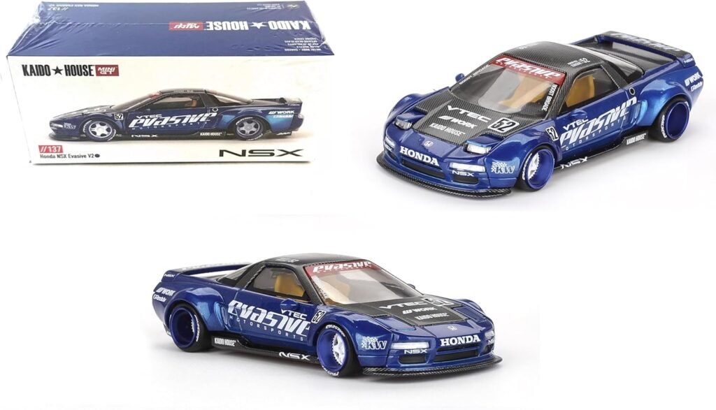 1:64 Scale Diecast Model Car Compatible with Kaido House Honda NSX Evasive V2 Blue Limited Edition KHMG137