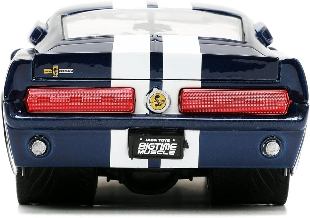 1967 Shelby GT500 Dark Blue Metallic with White Stripes Bigtime Muscle Series 1/24 Diecast Model Car by Jada 33865