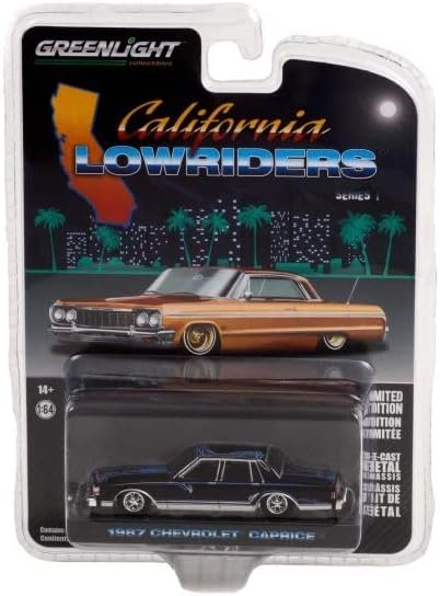 1987 Chevy Caprice, Custom Black - Greenlight 63010D/48-1/64 Scale Diecast Model Toy Car