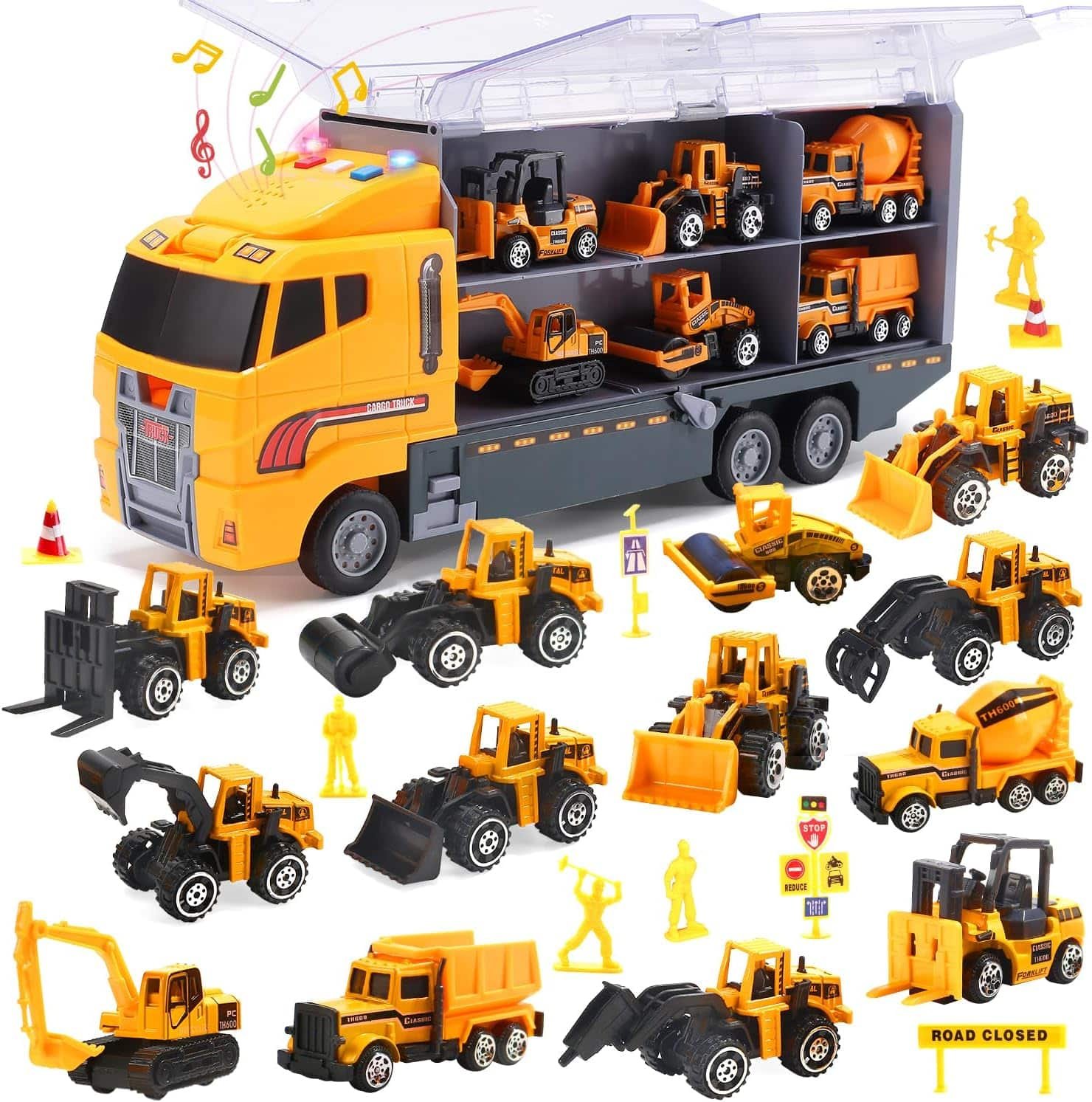 25 in 1 Construction Trucks Toy Review