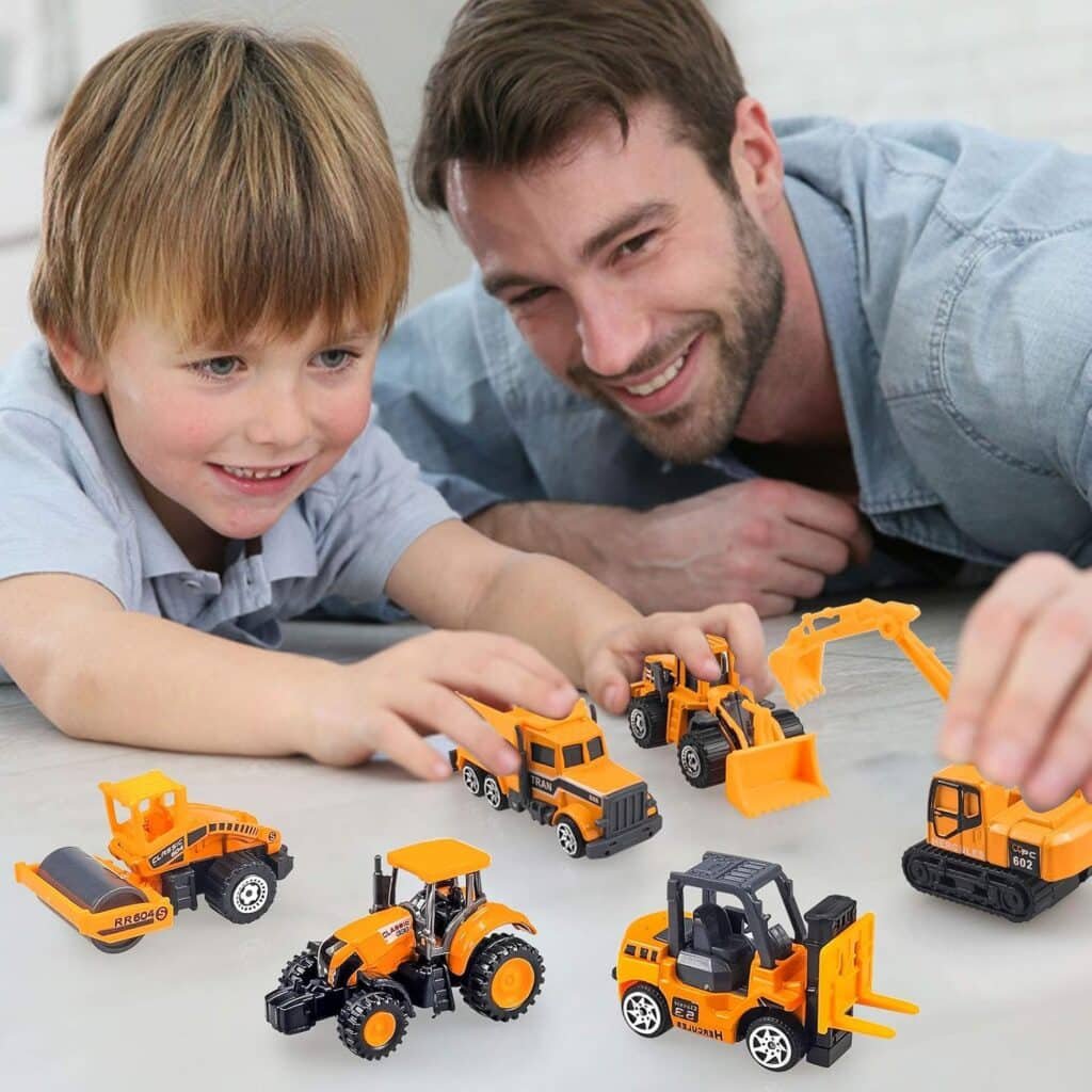 6 Pack Diecast Construction Vehicle Toy, Mini Model Construction Vehicle Toy Set for Boys Girls Age 1-3 4 5 6 7 Years Birthday Party Favors Gift  Goodie Bags Stuffers