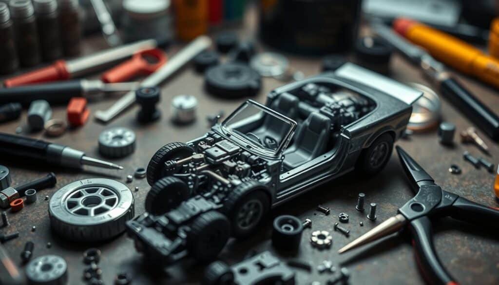 Diecast car disassembly