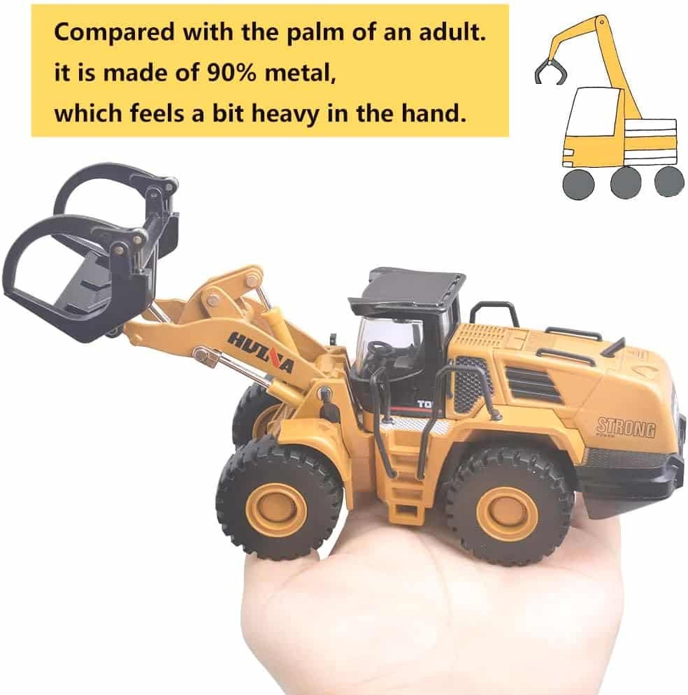 Ailejia 1/50 Scale Diecast Articulated Mechanical Loader Bulldozer Alloy Models Construction Vehicle s Model Engineering Car Toy Mechanical Loader boy Gift (Mechanical Loader)