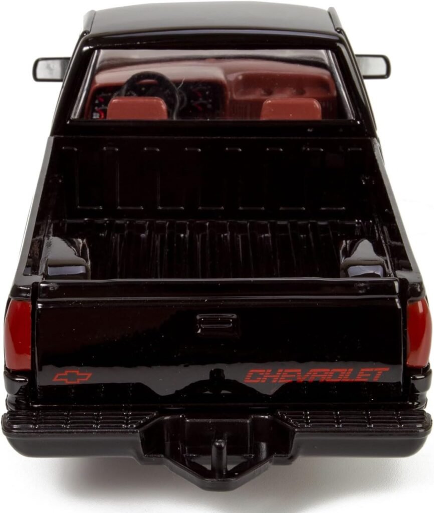 All Star Toys 1992 Chevy 454SS Pickup Truck 1/24 Scale Diecast Model Car Black with Red Interior Motormax 73203 Exclusive Edition