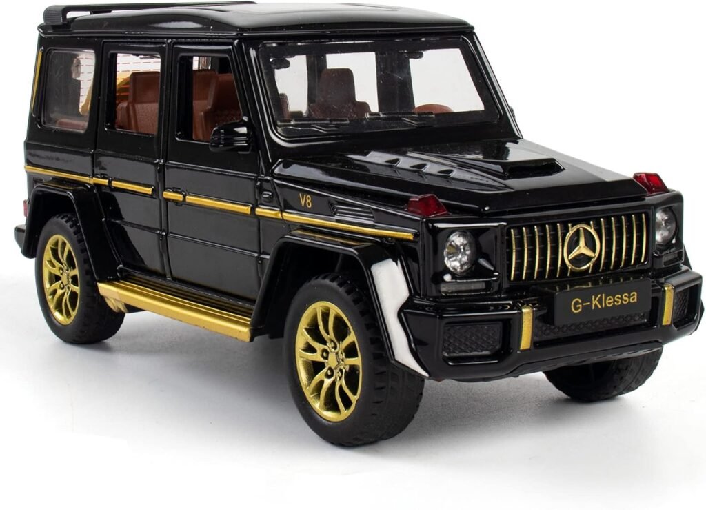 Alloy Collectible Black Benz G63 AMG Toy Vehicle Pull Back Die-Cast Car Model with Lights and Sound