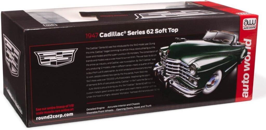 Auto World 1947 Cadillac Series 62 Cabriolet 1:18 Scale Diecast Model